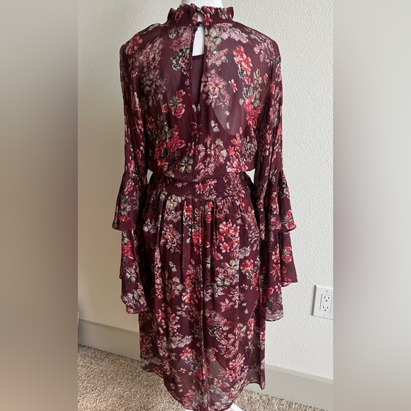 IRO Wine Red Long Sleeve Bell maxi dress - Picture 12 of 14